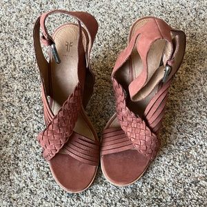 FRYE rust colored heels!
